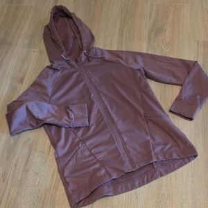 Fabletics Maroon Zip-Up Utility Hoodie Jacket